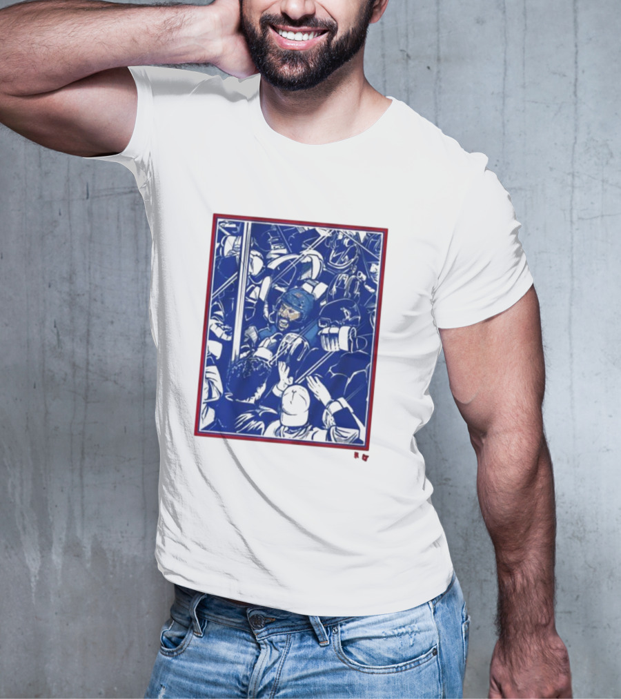 Vincent Trocheck Dogpile Hockey Team Celebration In Blue And White T-Shirt