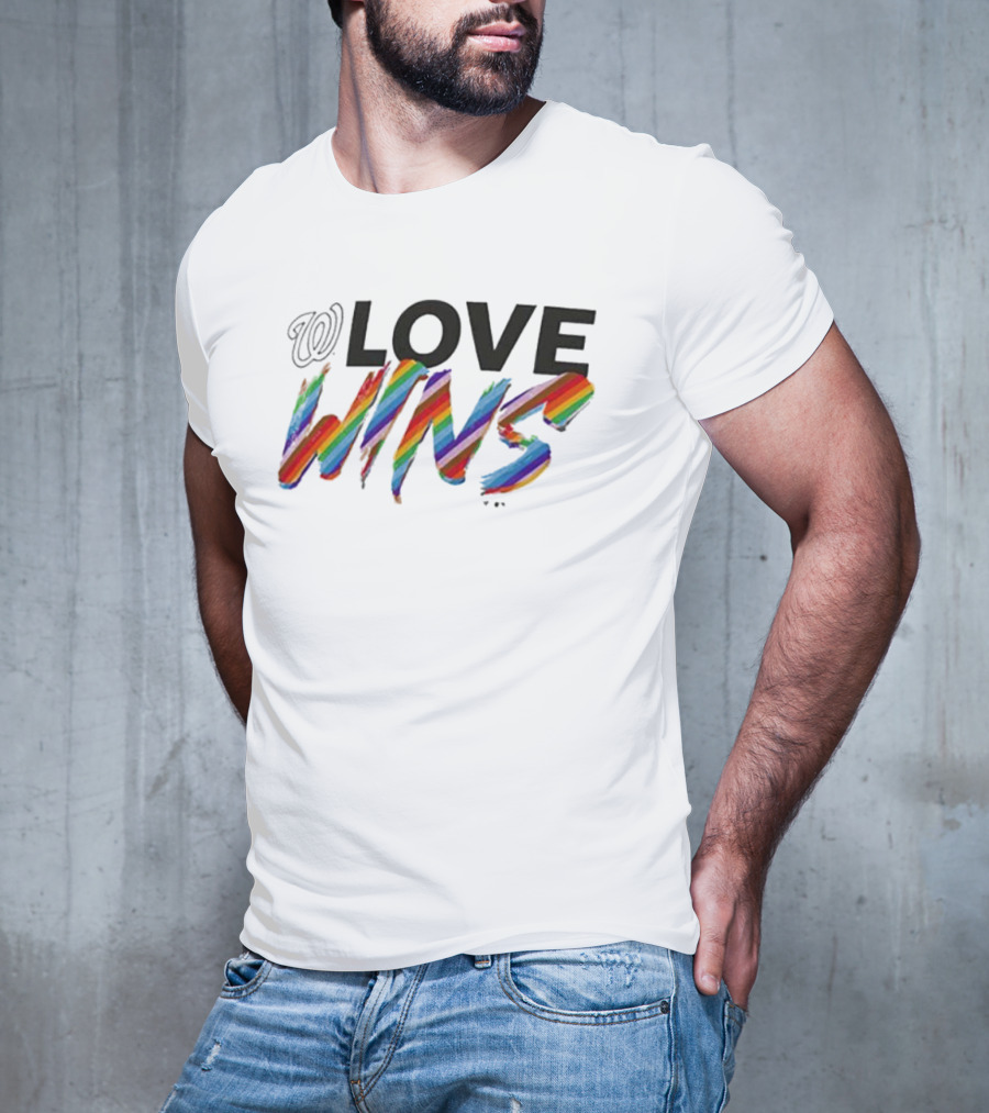 Washington Nationals Love Wins Rainbow Pride Colors T-Shirt
