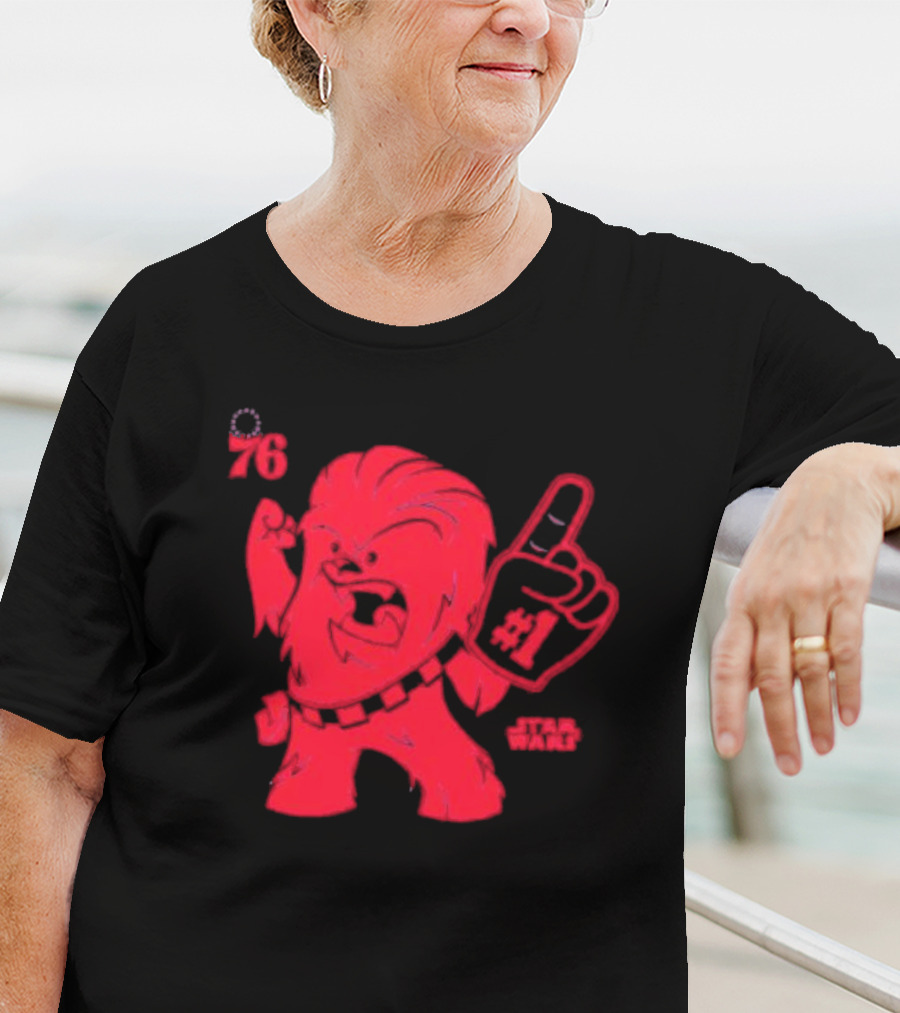Philadelphia 76ers Star Wars Chewbacca 76 #1 Fan T-Shirt