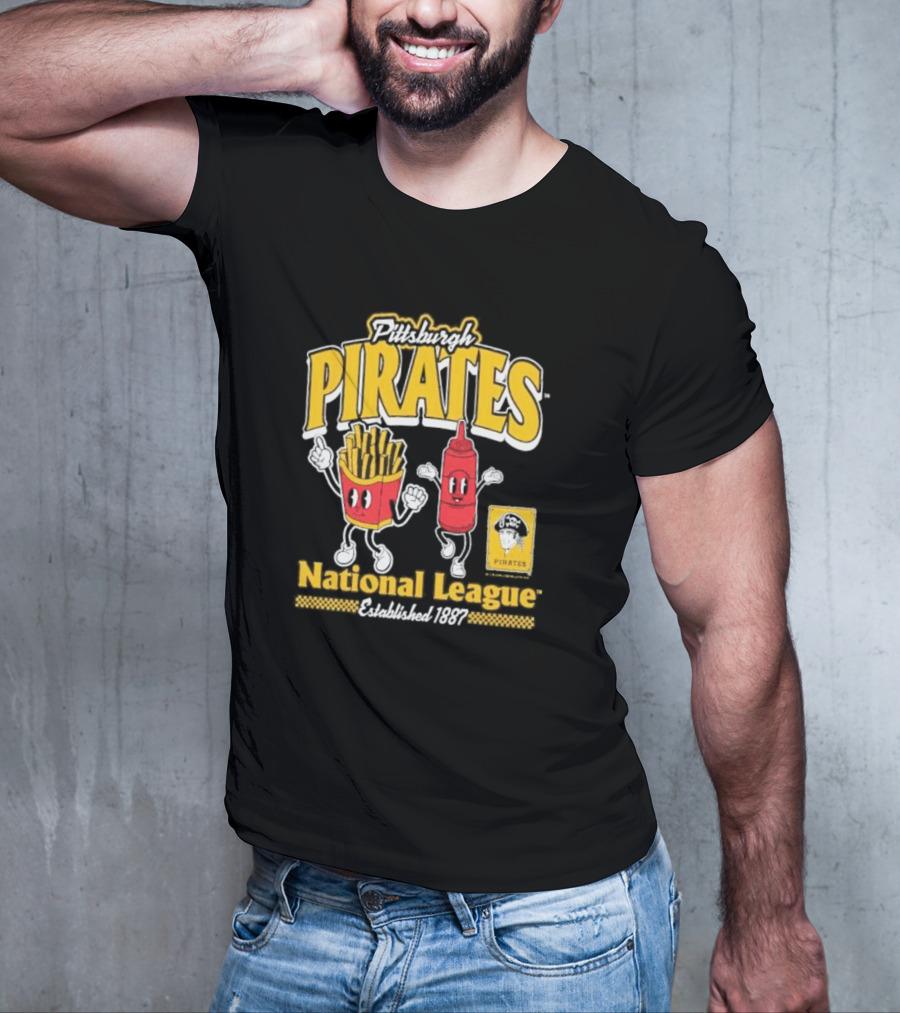 Pittsburgh Pirates National League Established 1887 Fries Ketchup Cooperstown Collection T-Shirt
