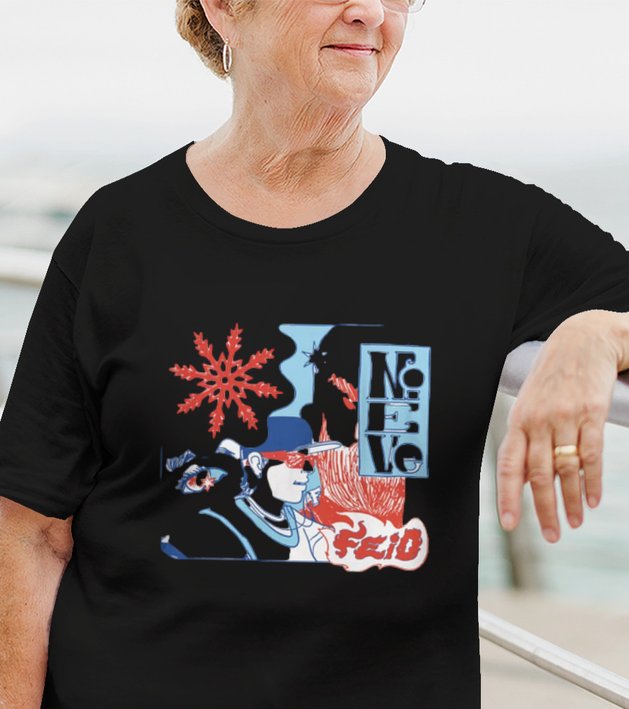 Ferxxo Merch Store Feid Nieve Snowflake Graphic Hip-Hop T-Shirt