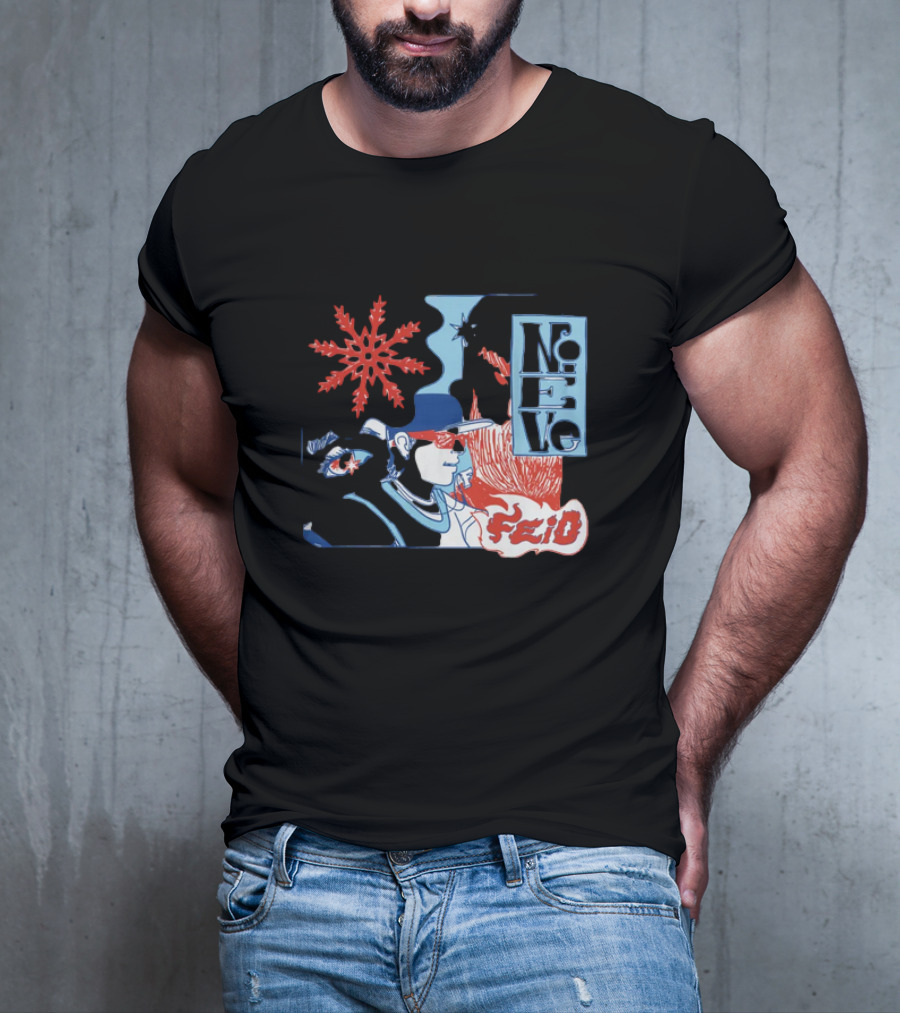 Ferxxo Merch Store Feid Nieve Snowflake Graphic Hip-Hop T-Shirt