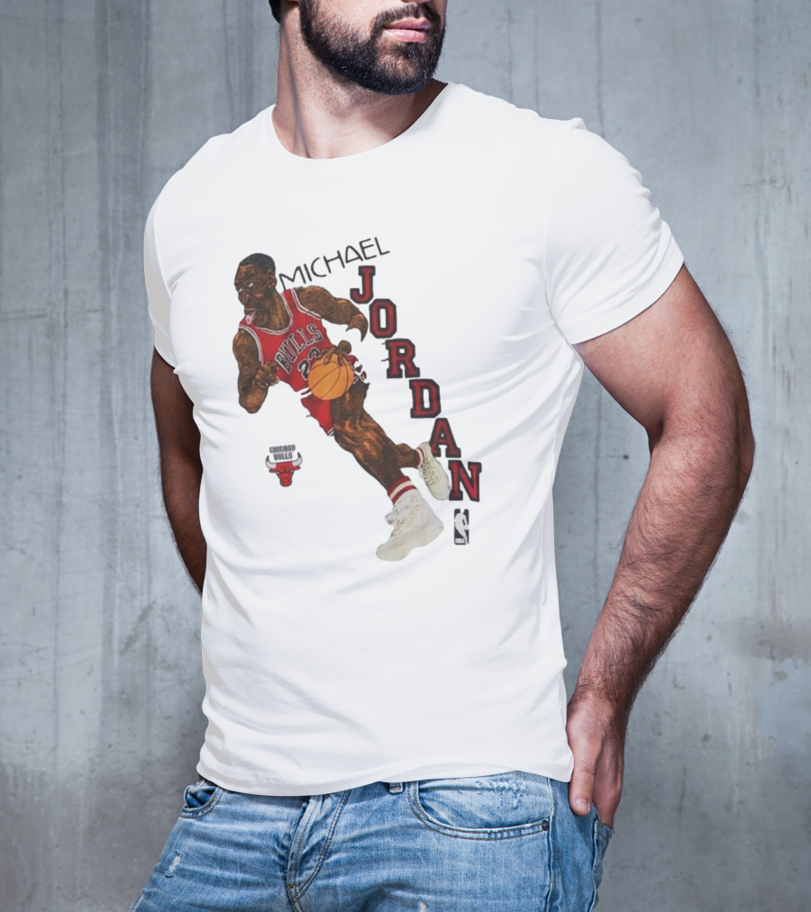 Michael Jordan Chicago Bulls Cartoon NBA T-Shirt