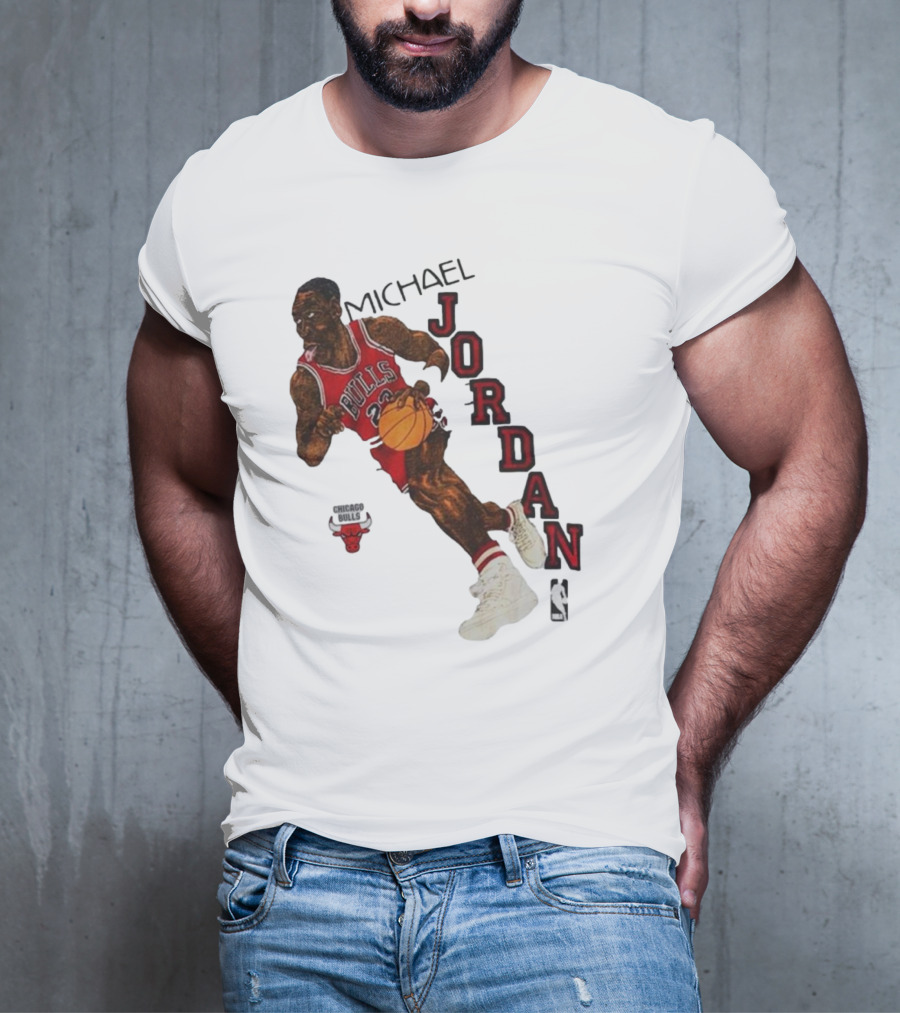Michael Jordan Chicago Bulls Cartoon NBA T-Shirt