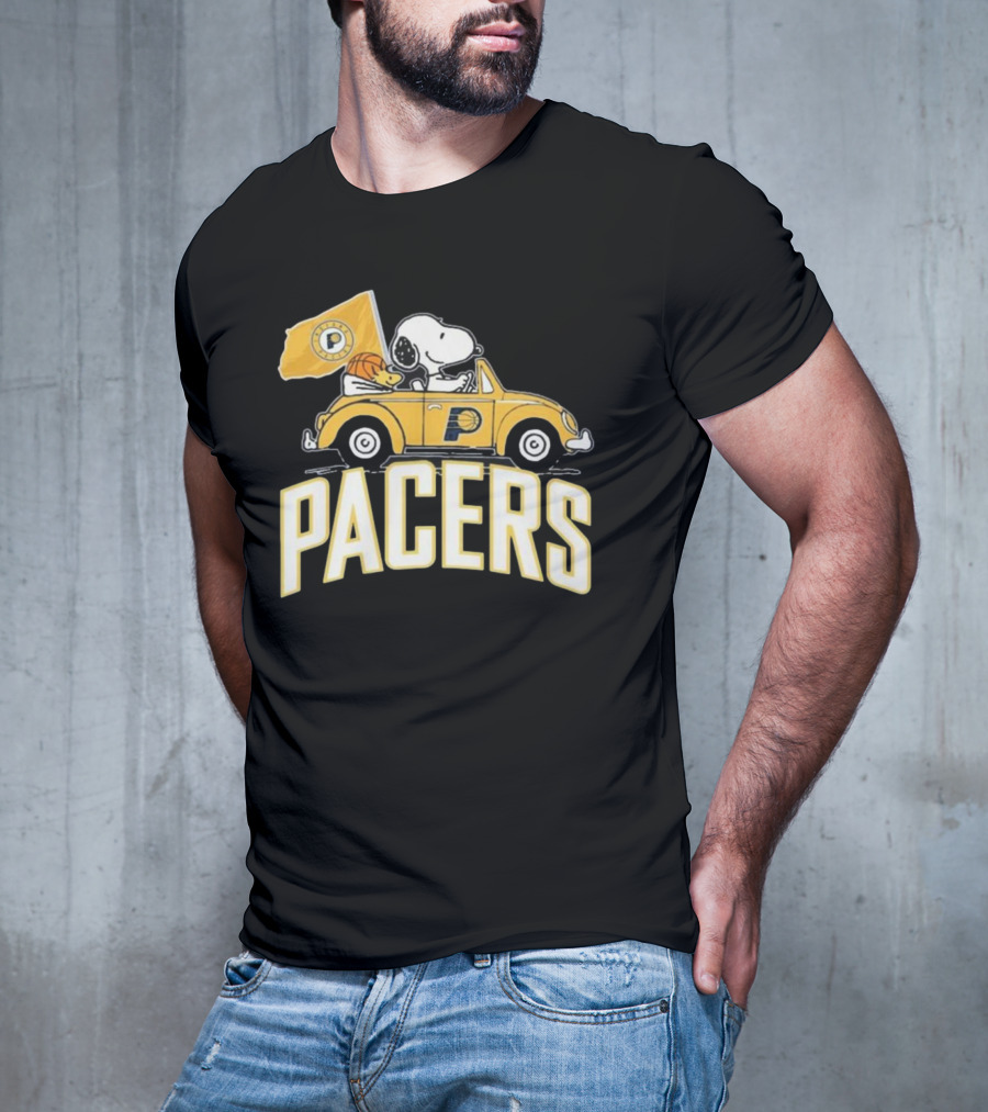 Indiana Pacers Snoopy Fan Forever Basketball Team Car Flag T-Shirt