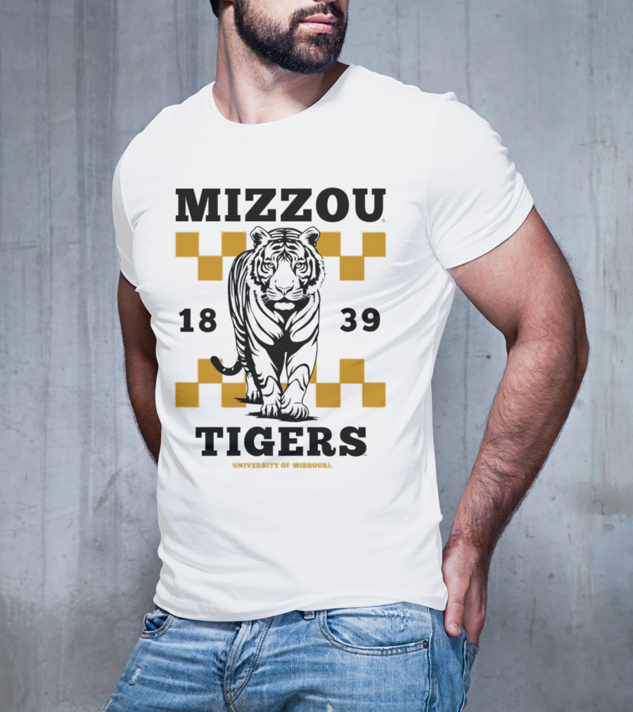 Mizzou Tigers University Of Missouri 1839 Tiger Walking T-Shirt