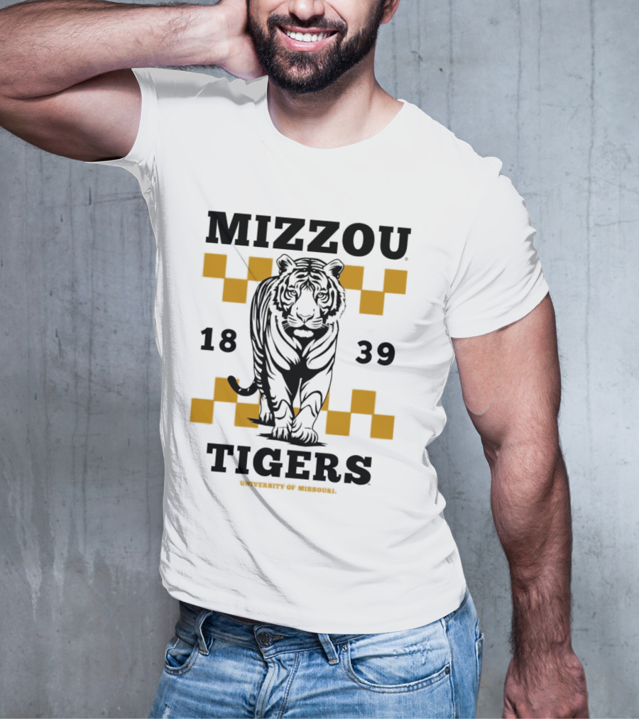 Mizzou Tigers University Of Missouri 1839 Tiger Walking T-Shirt
