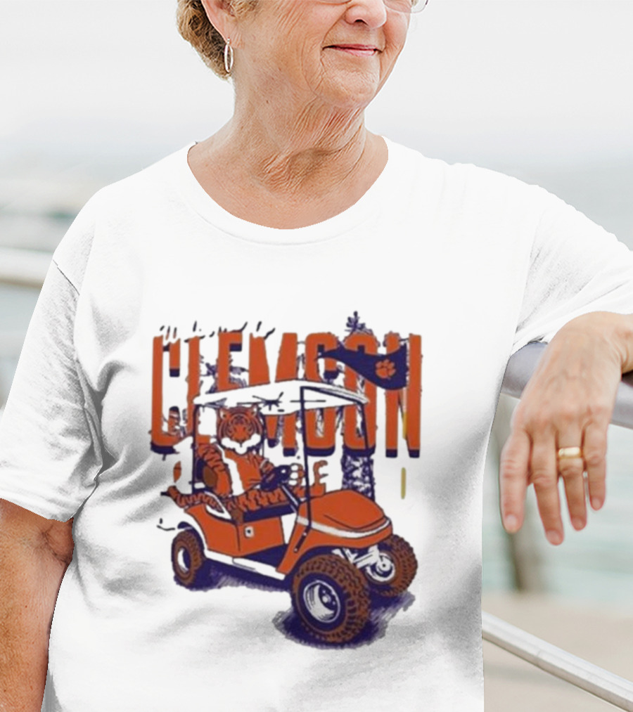 Clemson Tigers Golf Cart Mascot Adventure T-Shirt