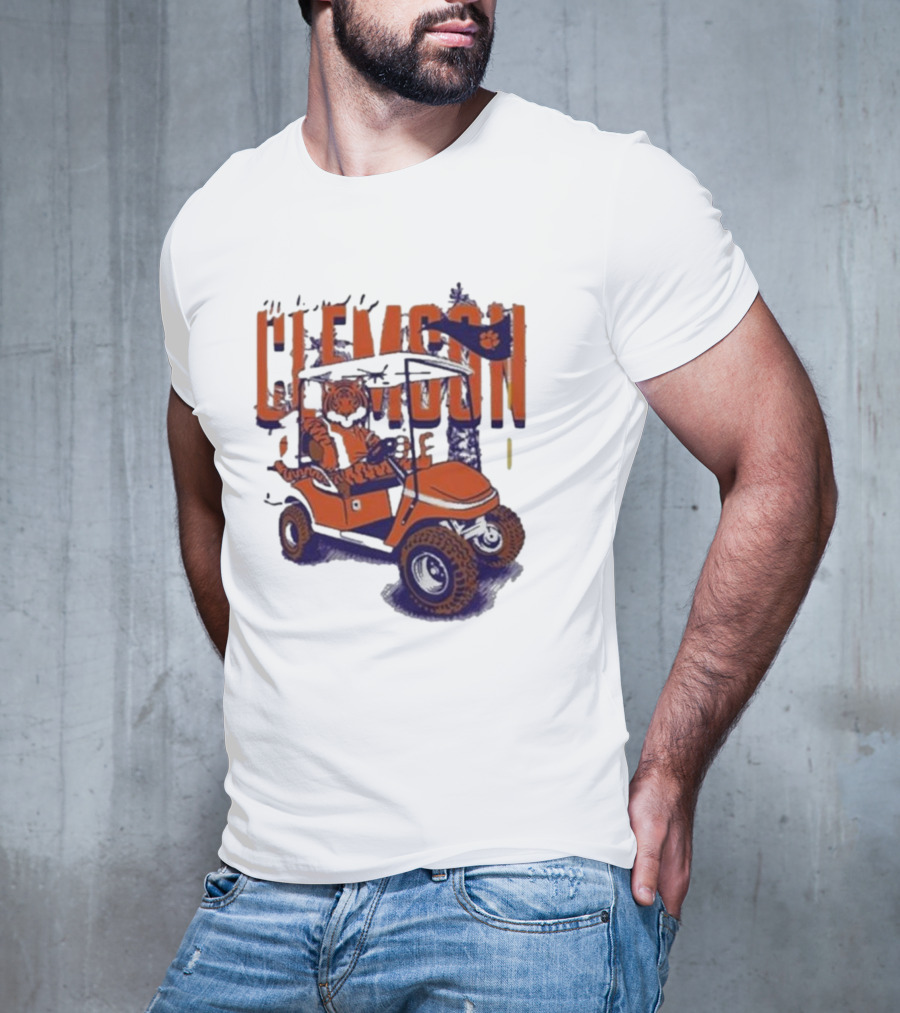 Clemson Tigers Golf Cart Mascot Adventure T-Shirt