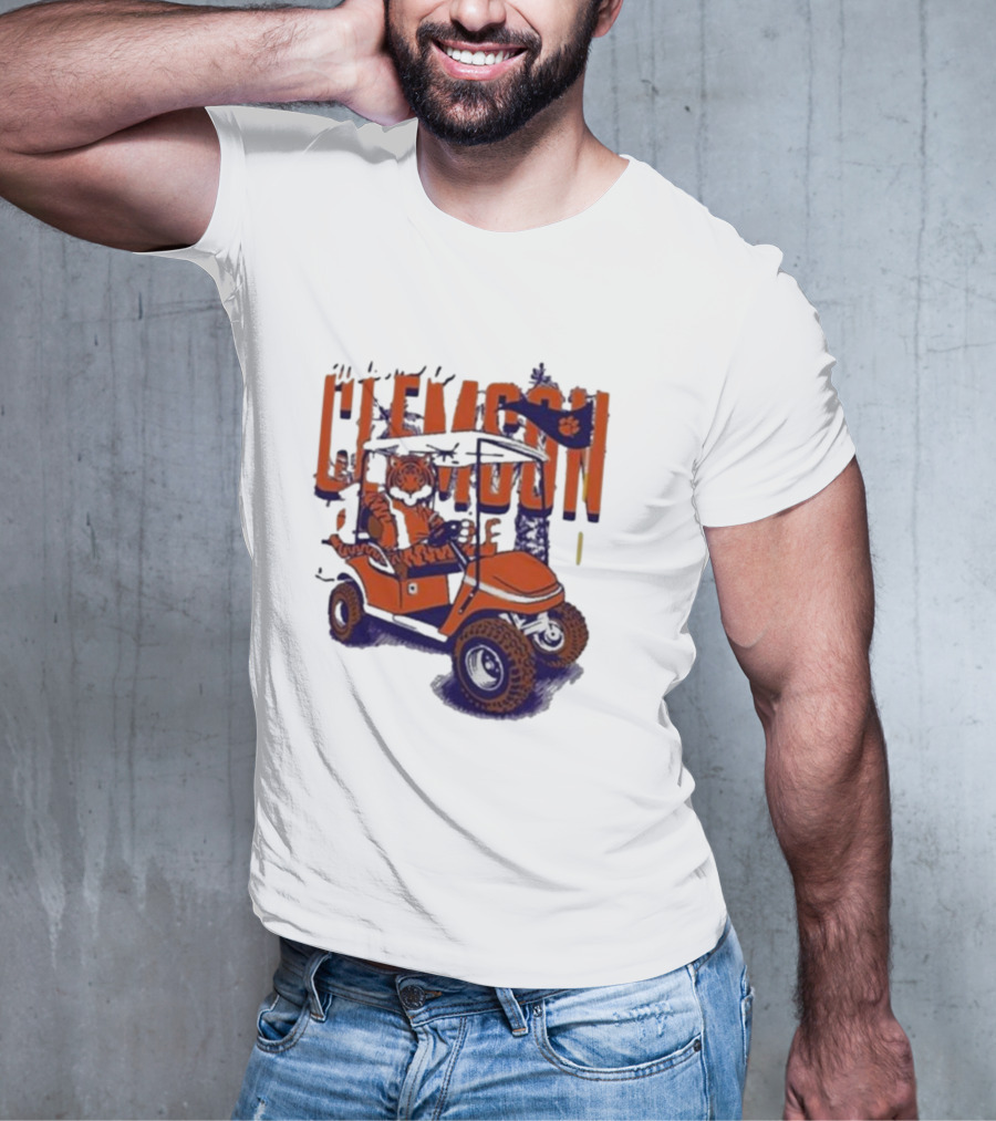 Clemson Tigers Golf Cart Mascot Adventure T-Shirt