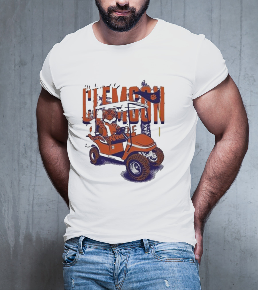 Clemson Tigers Golf Cart Mascot Adventure T-Shirt