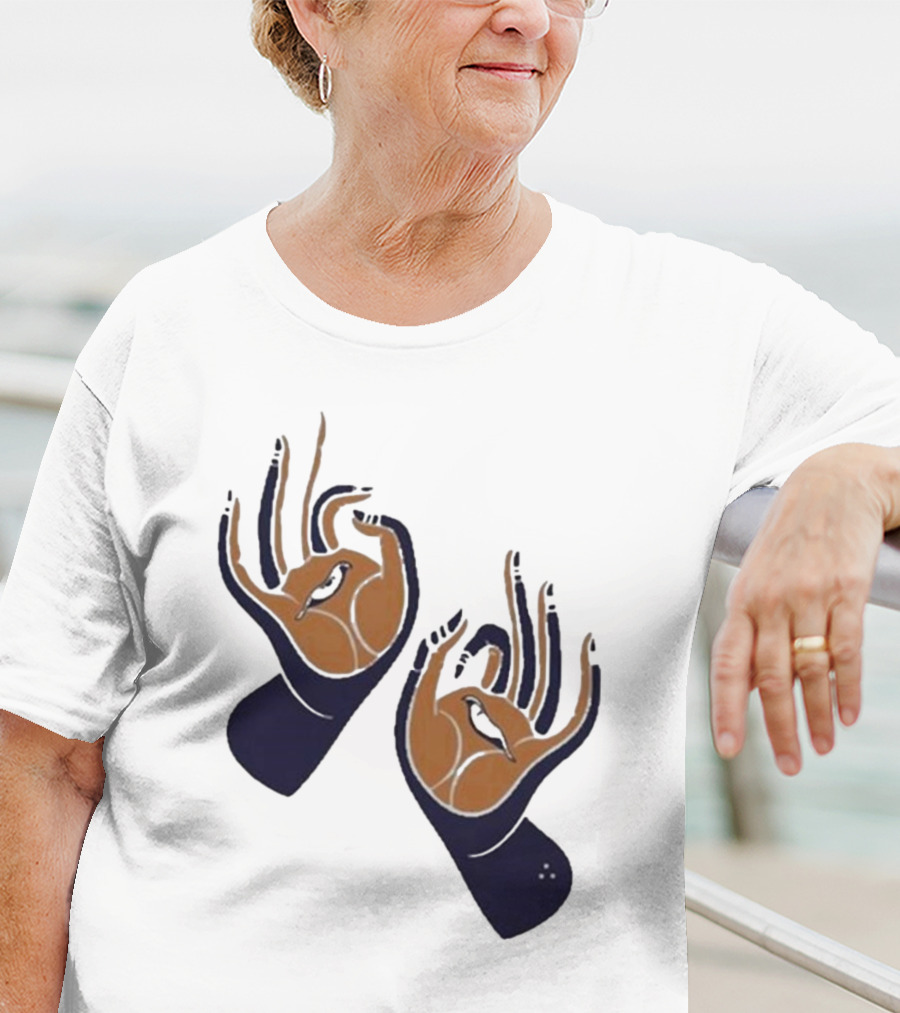Zwangere Guy Zg Hands Bird Motif T-Shirt