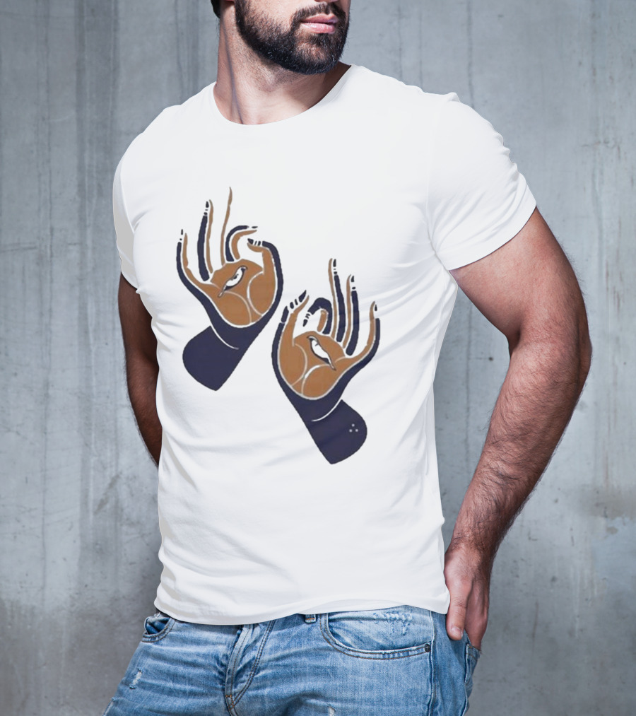 Zwangere Guy Zg Hands Bird Motif T-Shirt