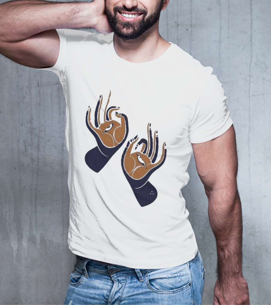 Zwangere Guy Zg Hands Bird Motif T-Shirt