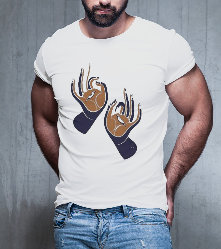 Zwangere Guy Zg Hands Bird Motif T-Shirt