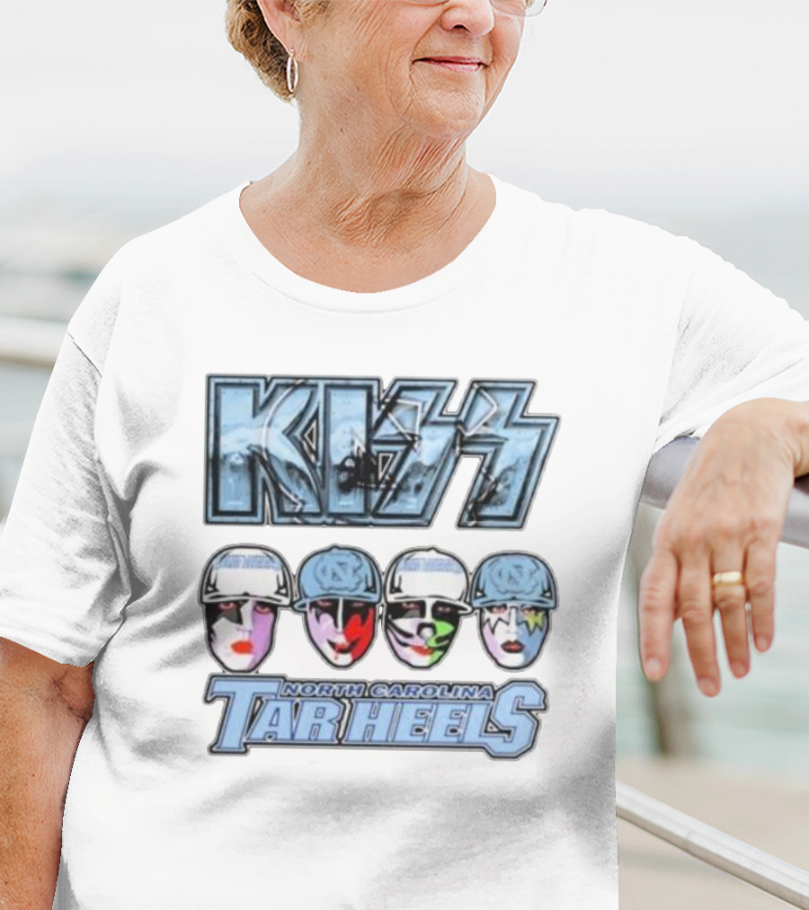 KISS North Carolina Tar Heels Face Paint Logo Fans T-Shirt
