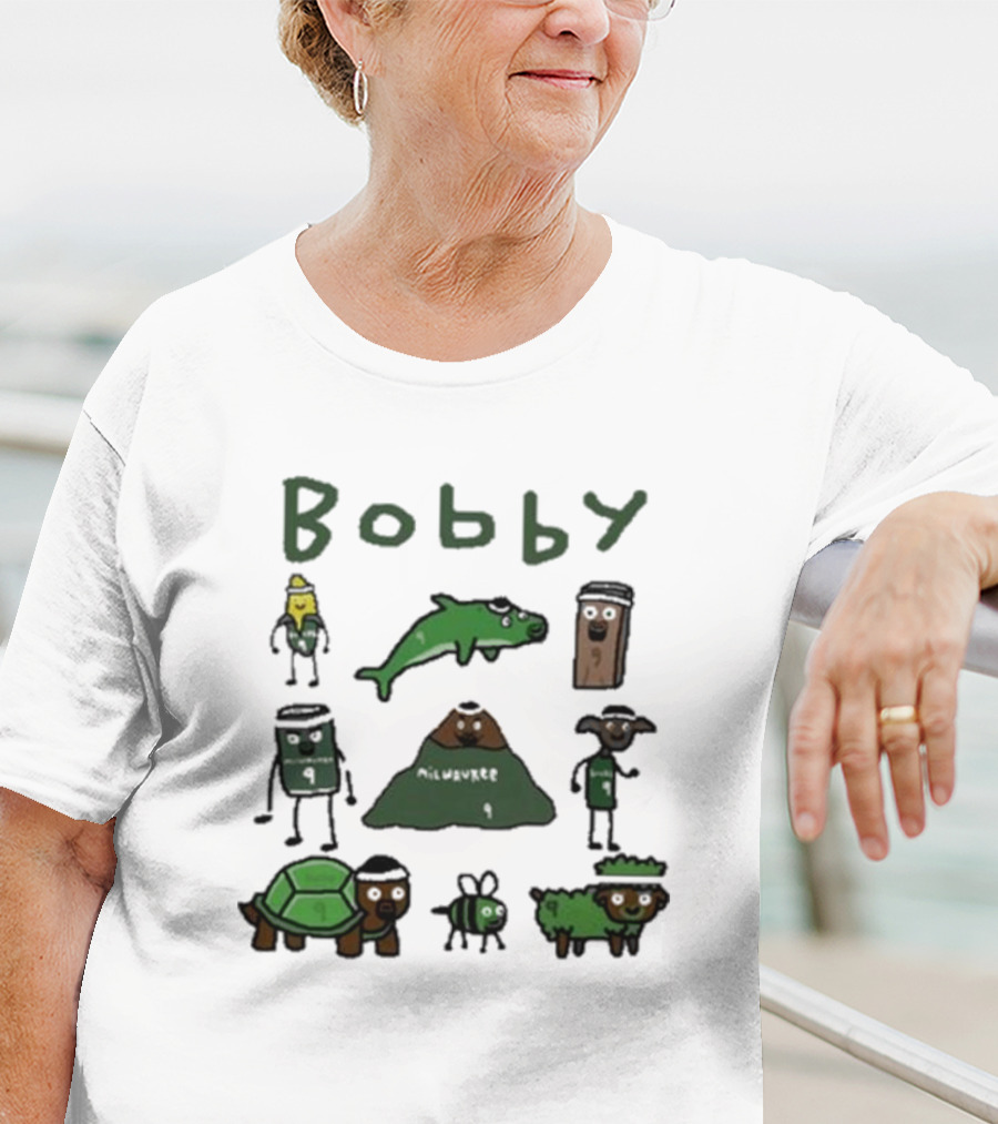 Bobby Milwaukee Nine Characters With Animals And Mountain T-Shirt