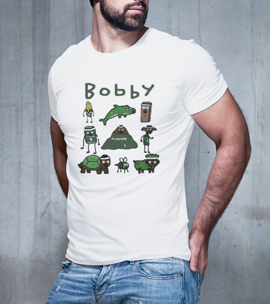 Bobby Milwaukee Nine Characters With Animals And Mountain T-Shirt