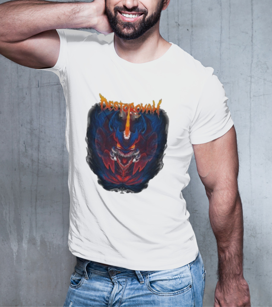 Cavitycolors Destoroyah Fiery Monster Graphics T-Shirt