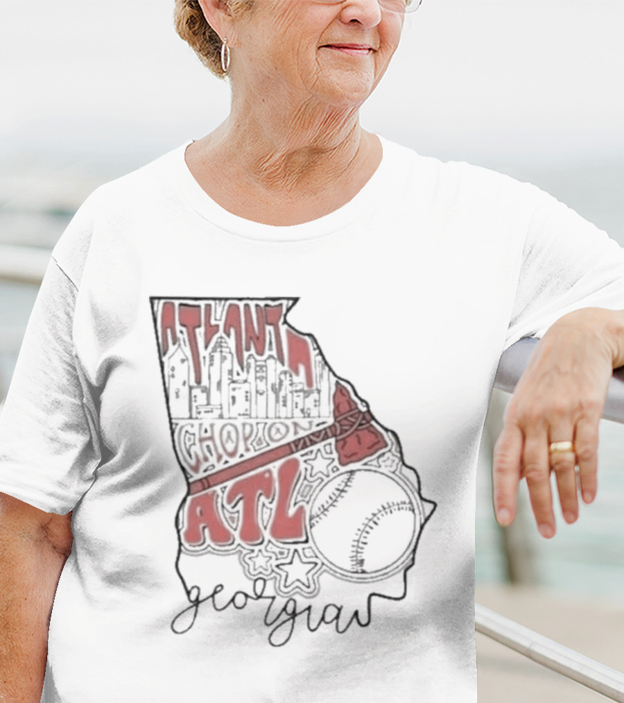 Atlanta Chop On ATL Georgia Baseball Map T-Shirt