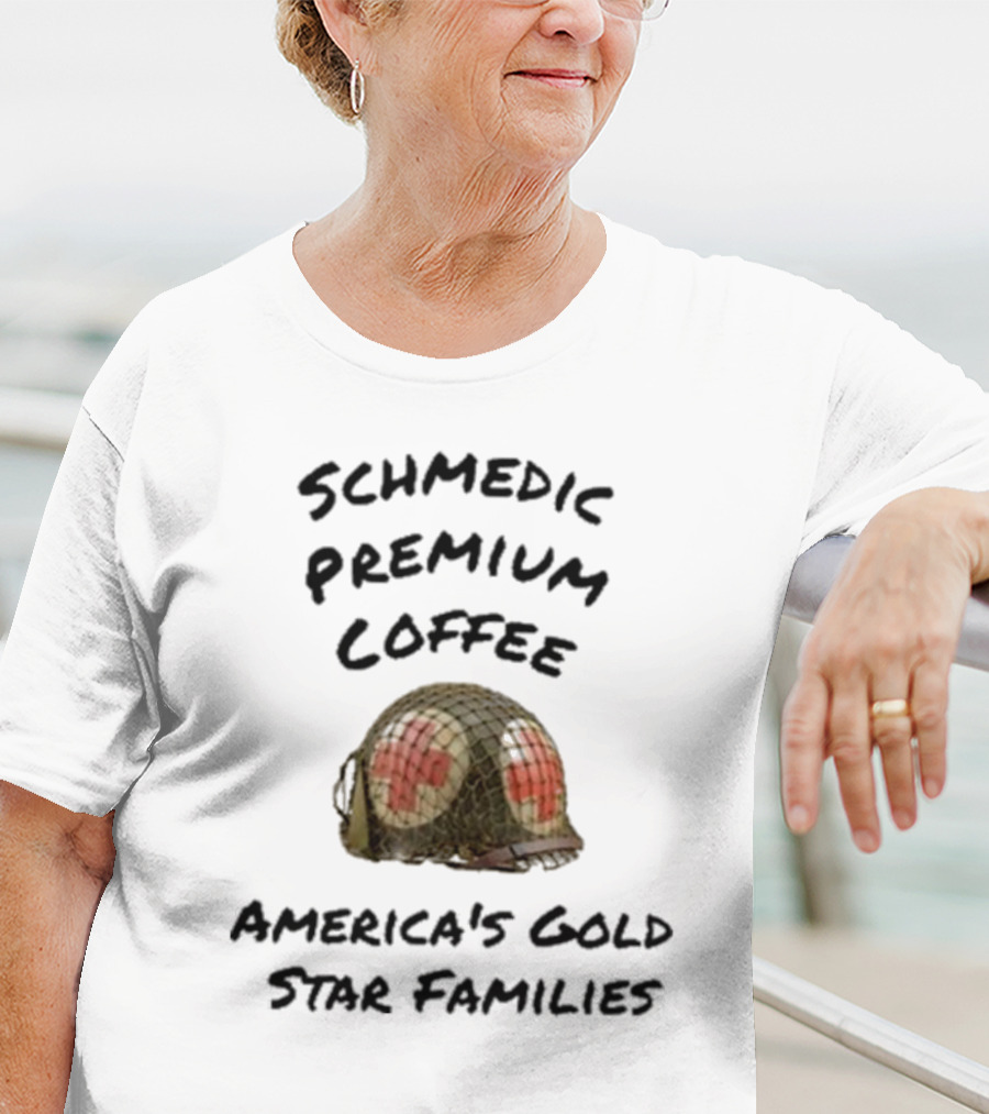Schmedic Premium Coffee Military Medic Helmet America’s Gold Star Families T-Shirt