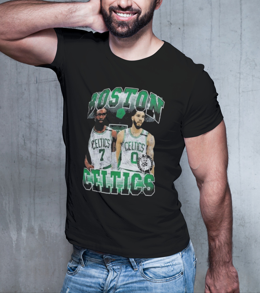 Boston Celtics Jayson Tatum Jaylen Brown Player Duo Vintage Basketball T-Shirt