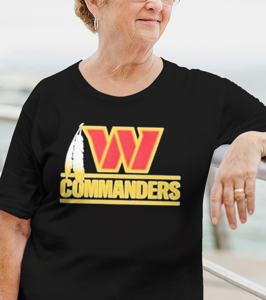 Coach Dan Quinn Commanders Logo W Feather T-Shirt