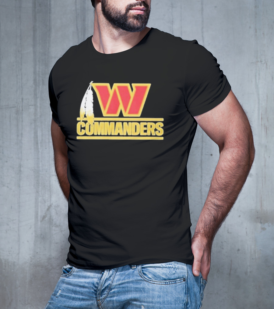 Coach Dan Quinn Commanders Logo W Feather T-Shirt