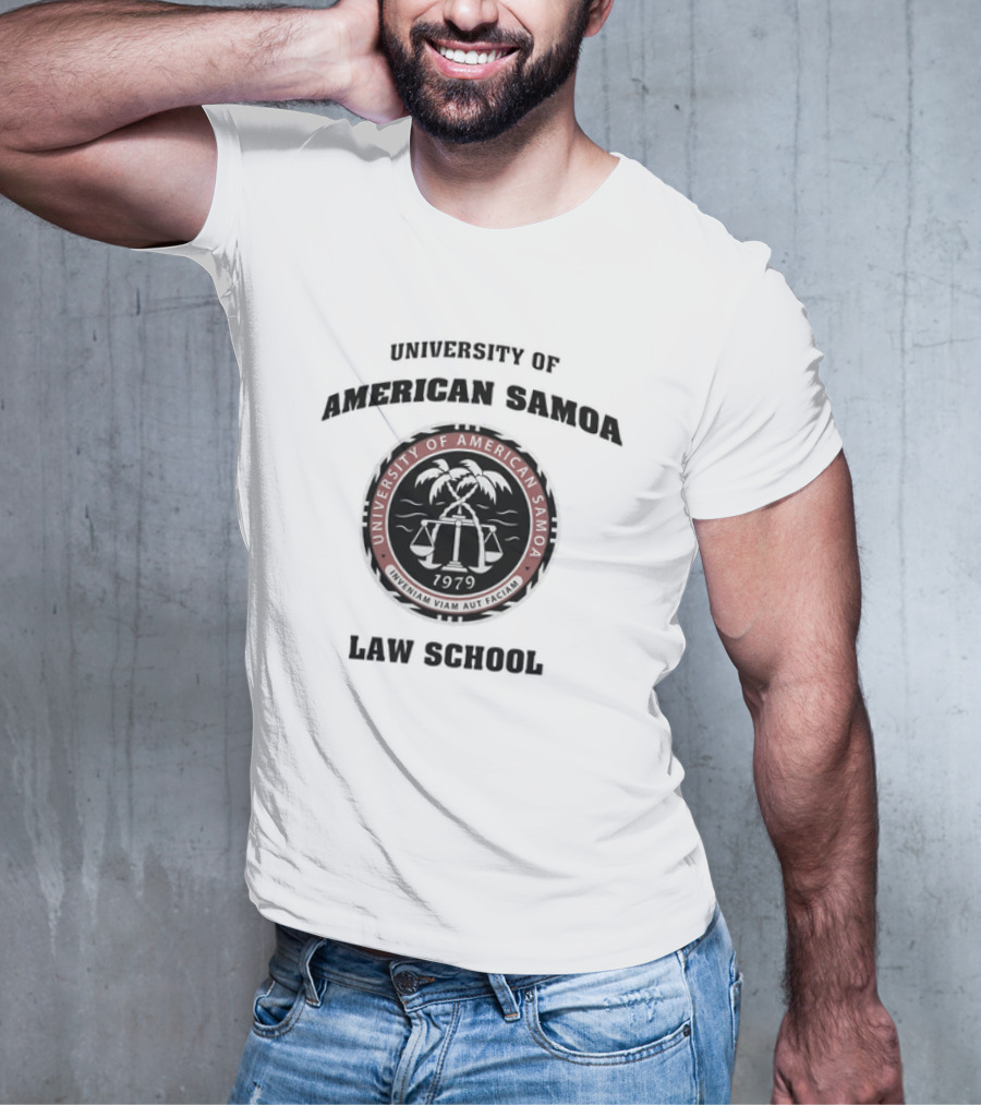 University Of American Samoa Law School Seal 1979 Palm Trees Scales T-Shirt