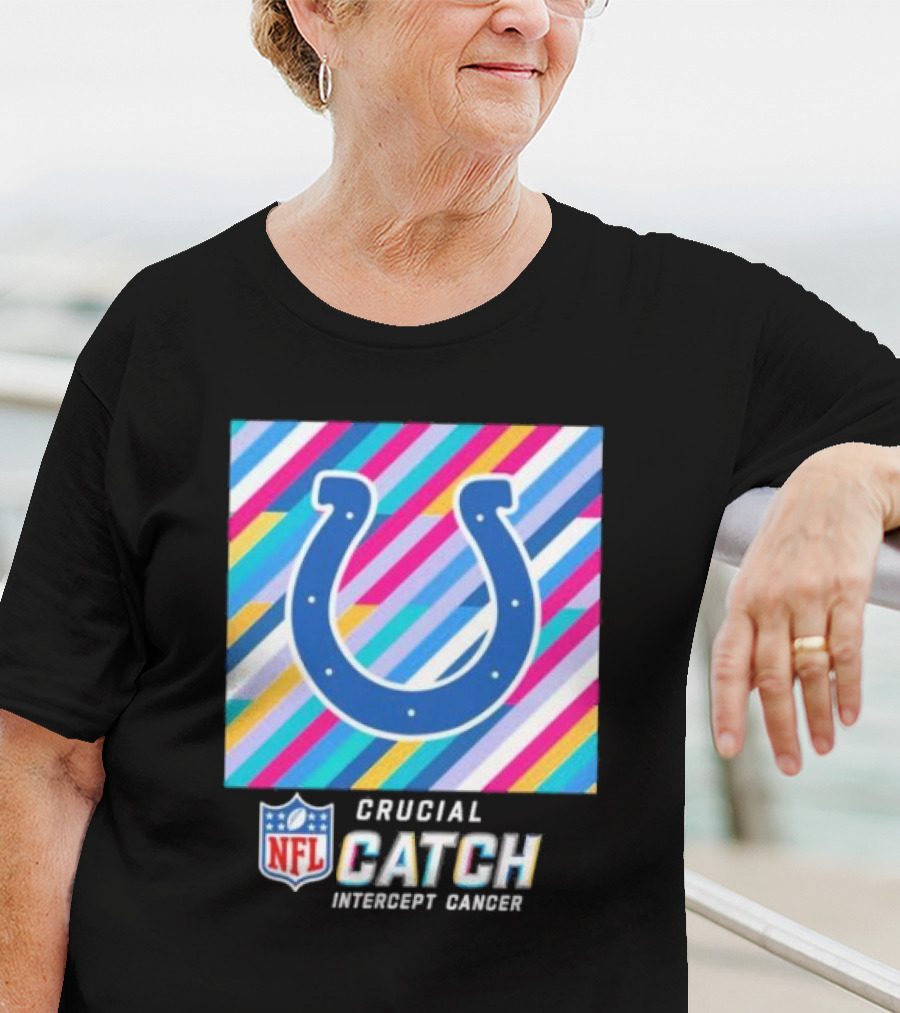 Indianapolis Colts NFL Crucial Catch Intercept Cancer T-Shirt