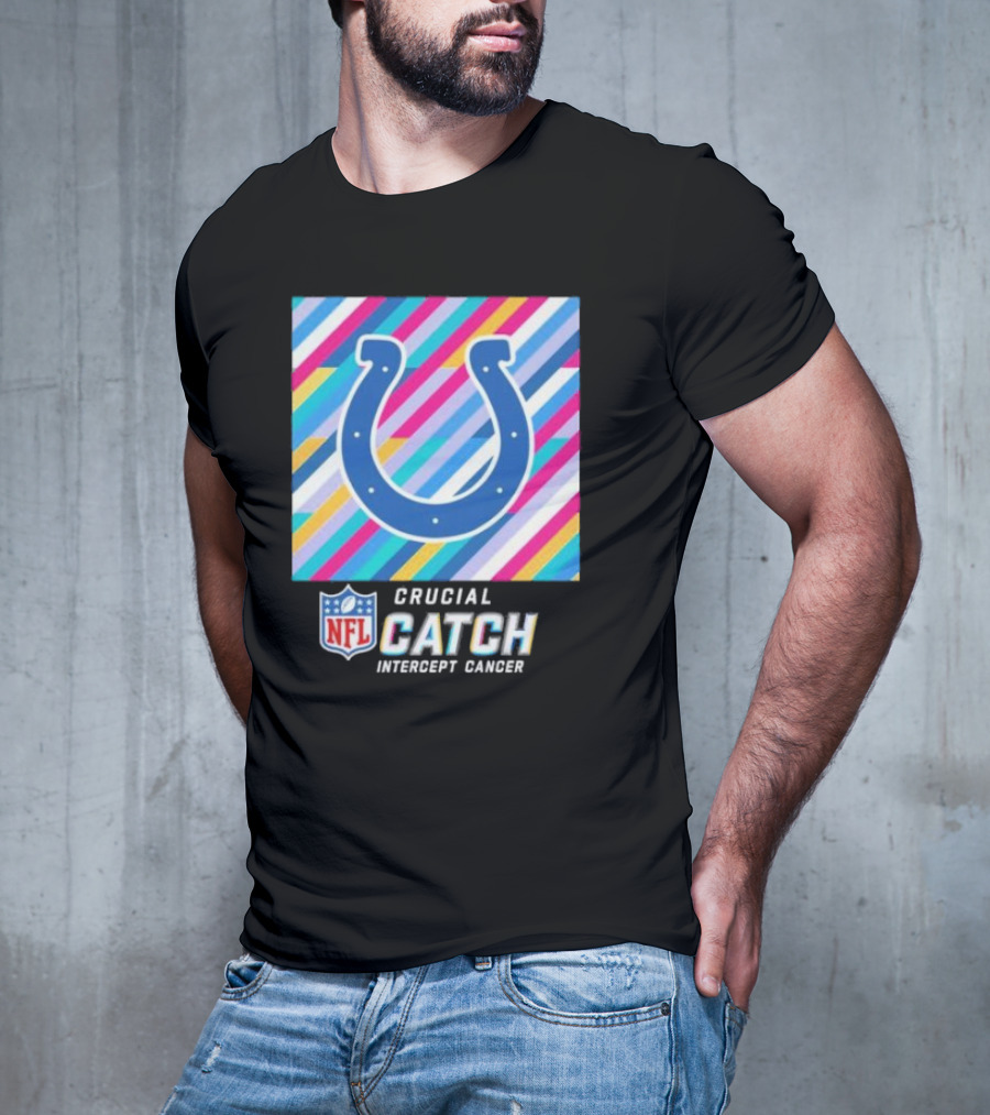Indianapolis Colts NFL Crucial Catch Intercept Cancer T-Shirt