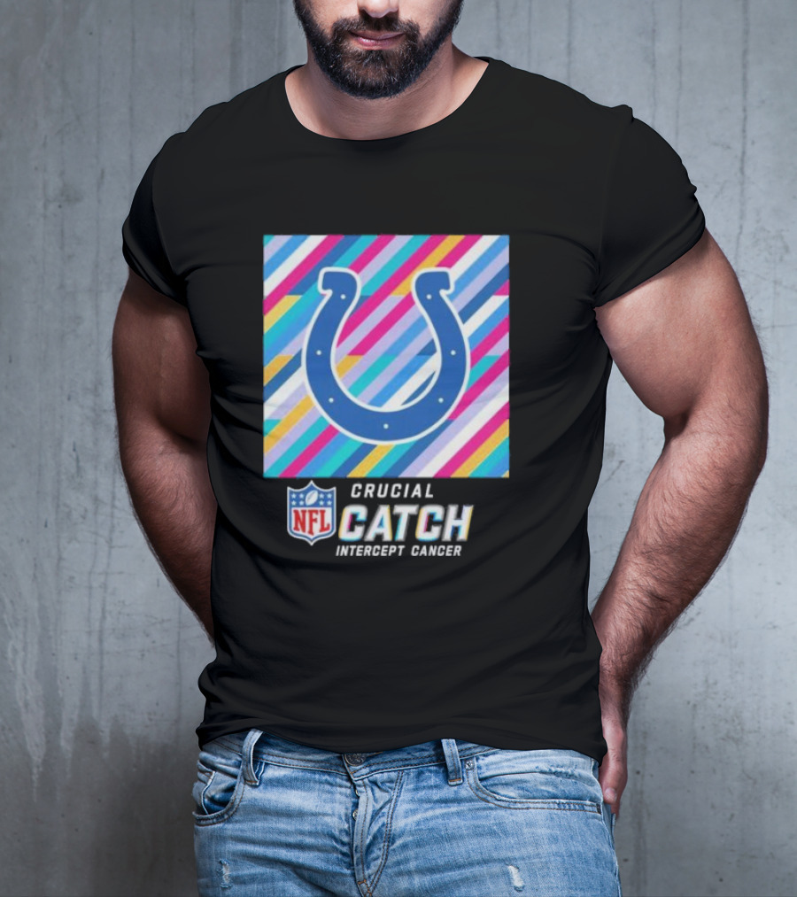 Indianapolis Colts NFL Crucial Catch Intercept Cancer T-Shirt