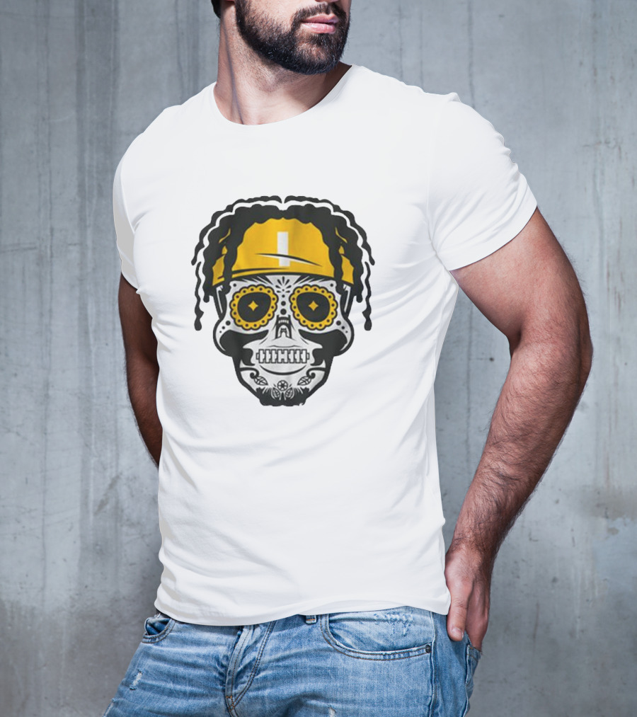 Justin Fields Pittsburgh Football Sugar Skull T-Shirt