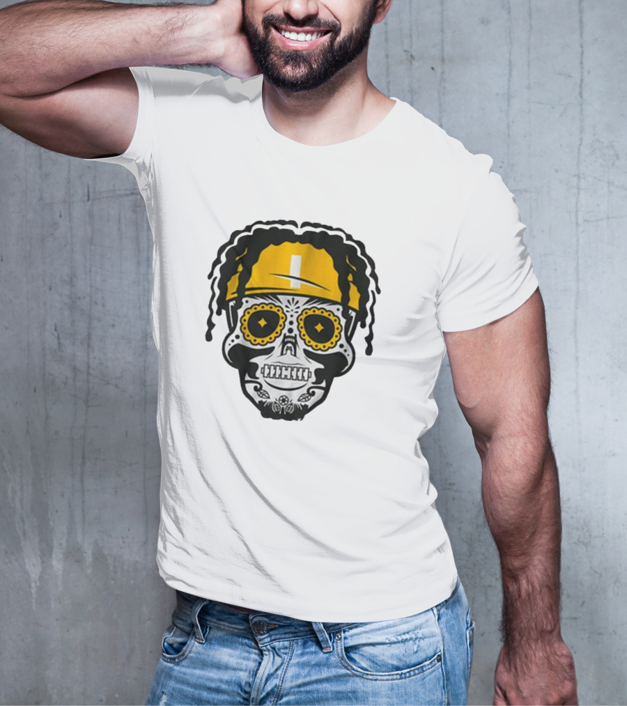 Justin Fields Pittsburgh Football Sugar Skull T-Shirt