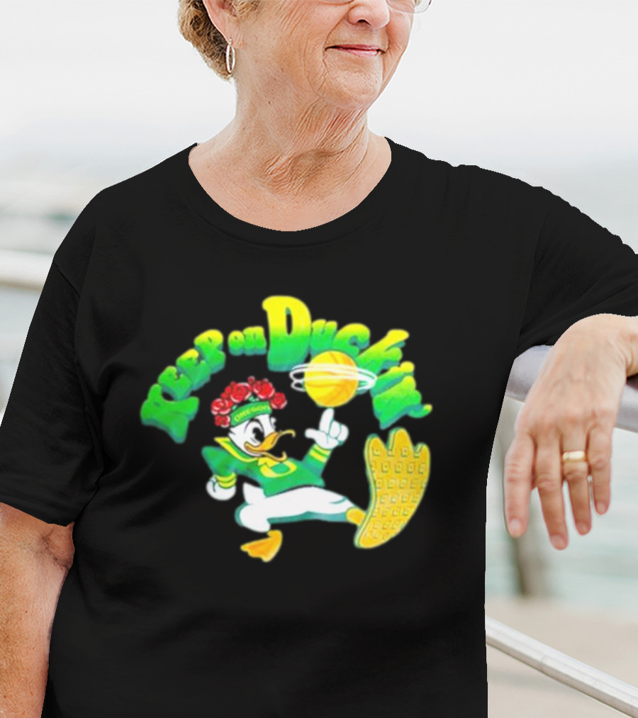 Keep On Duckin' Oregon Ducks Mascot Basketball Dunk T-Shirt