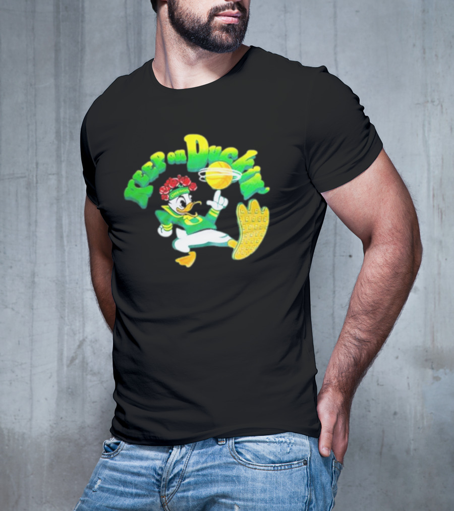 Keep On Duckin' Oregon Ducks Mascot Basketball Dunk T-Shirt