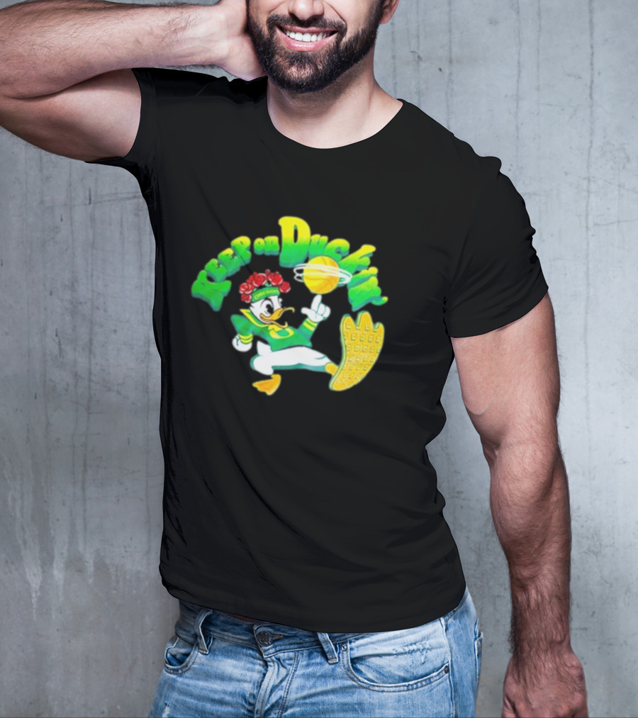 Keep On Duckin' Oregon Ducks Mascot Basketball Dunk T-Shirt
