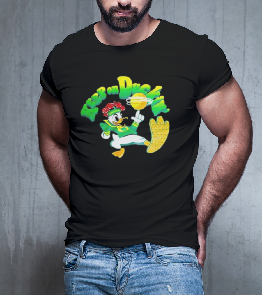 Keep On Duckin' Oregon Ducks Mascot Basketball Dunk T-Shirt