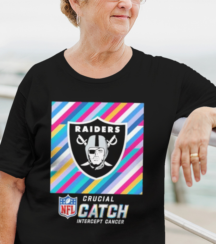 Las Vegas Raiders NFL Crucial Catch Intercept Cancer T-Shirt