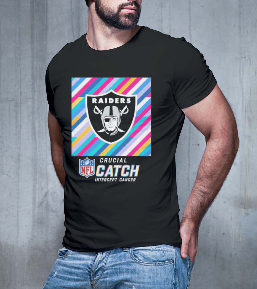Las Vegas Raiders NFL Crucial Catch Intercept Cancer T-Shirt