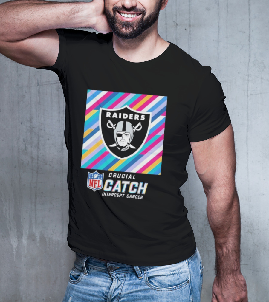 Las Vegas Raiders NFL Crucial Catch Intercept Cancer T-Shirt