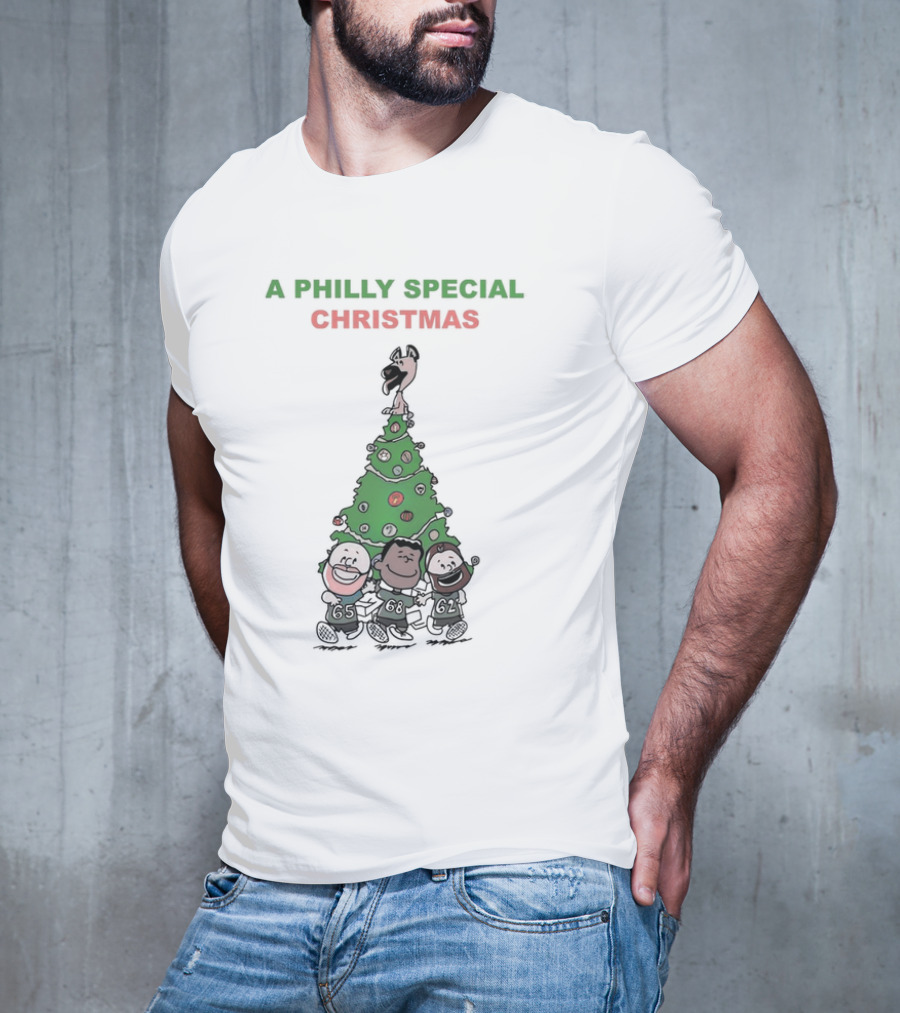 A Philly Special Christmas Motif With Festive Tree And Characters T-Shirt