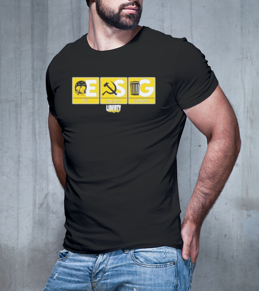 Liberty Lockdown Evil Socialist Garbage Skull Hammer Sickle Trash Can T-Shirt