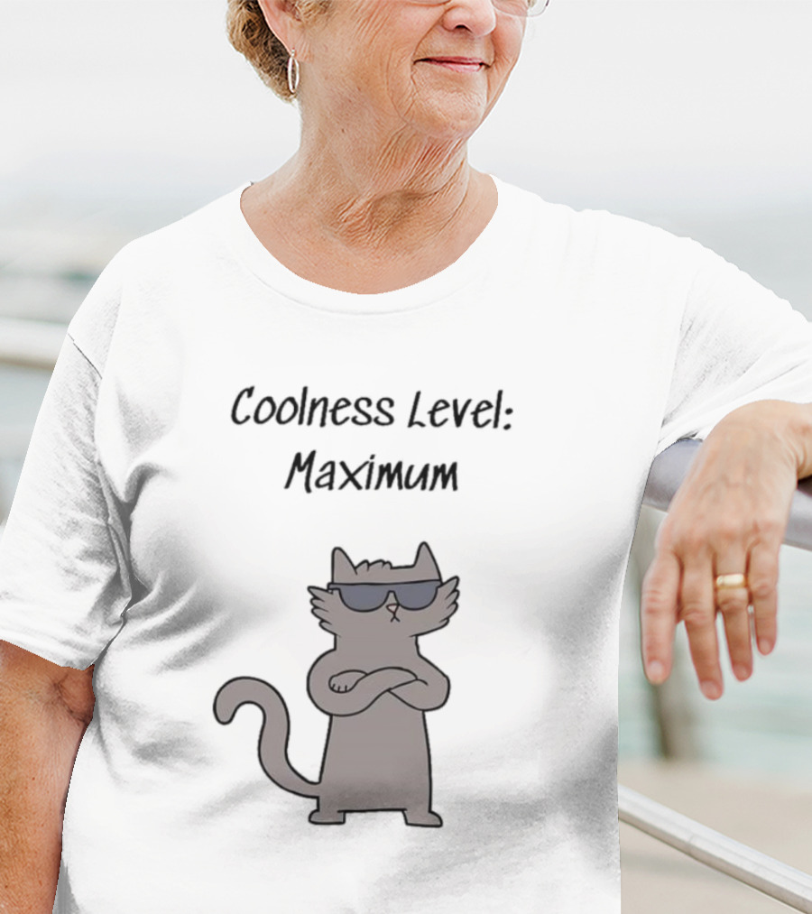Coolness Level Maximum Swagger Cat With Sunglasses T-Shirt