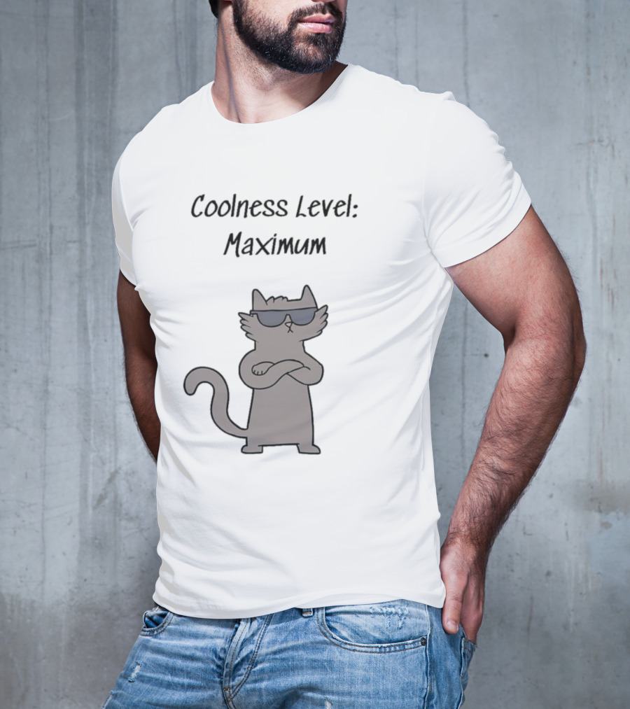 Coolness Level Maximum Swagger Cat With Sunglasses T-Shirt