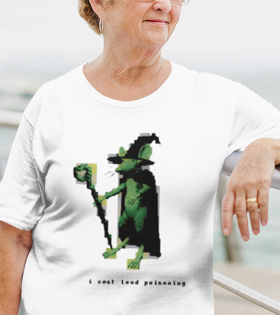 I Cast Lead Poisoning Green Pixel Art Wizard Mouse T-Shirt