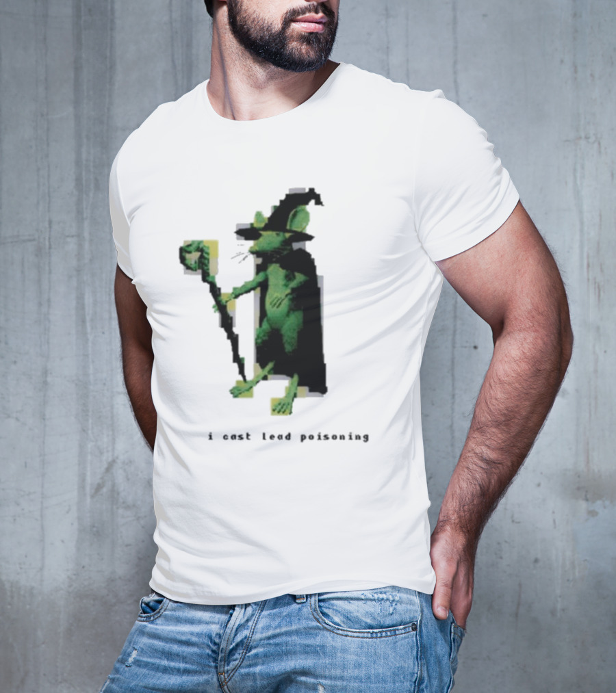 I Cast Lead Poisoning Green Pixel Art Wizard Mouse T-Shirt