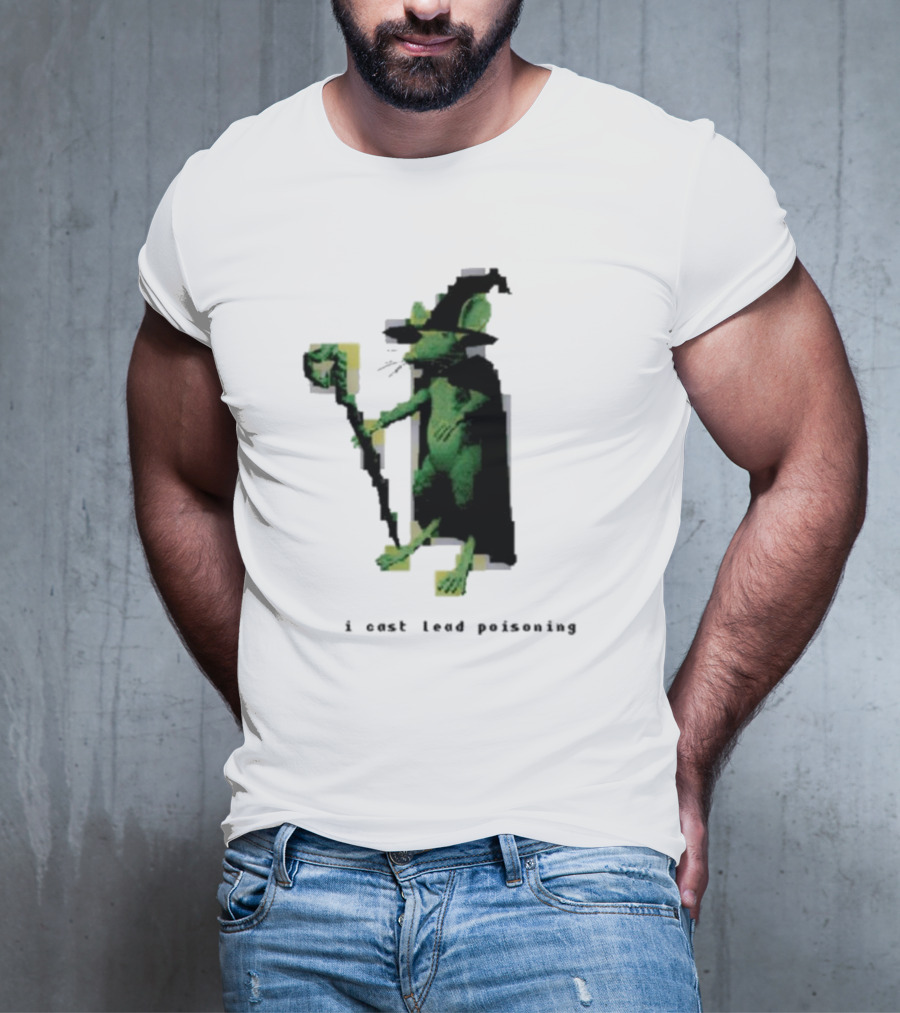 I Cast Lead Poisoning Green Pixel Art Wizard Mouse T-Shirt
