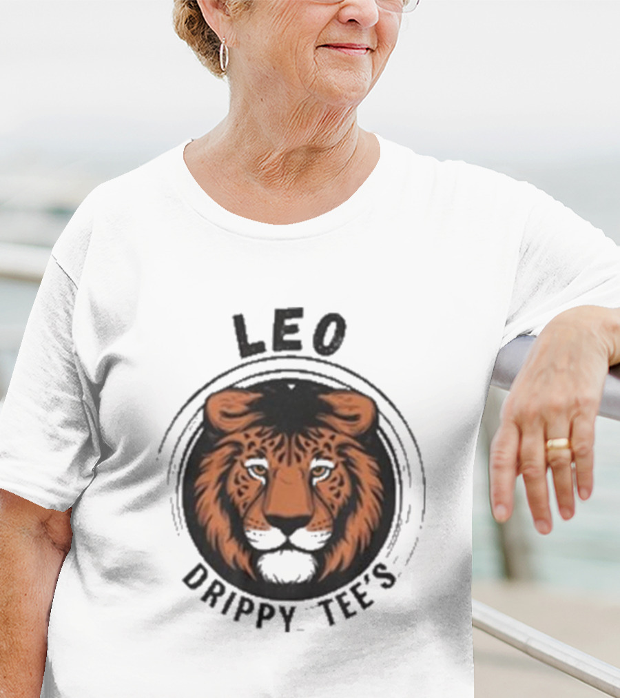 LEO Drippy Tee’s Fierce Lion Head T-Shirt