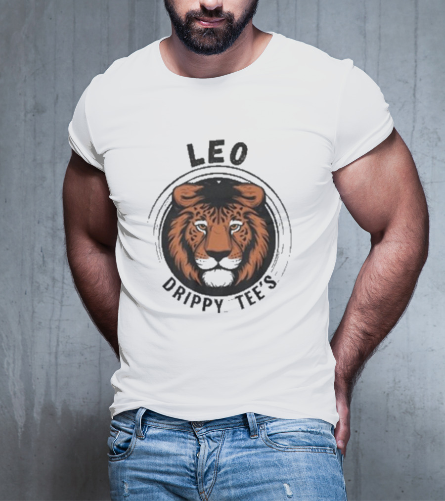 LEO Drippy Tee’s Fierce Lion Head T-Shirt